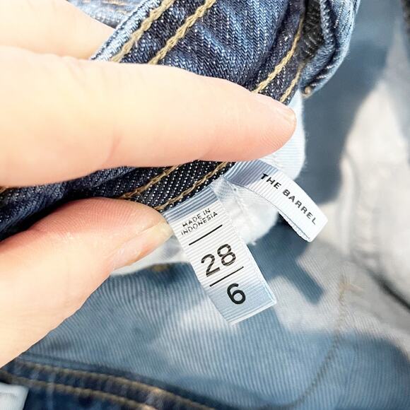 LOFT High Waisted Dark Wash Ankle Denim The Barrel Jeans Blue 6 / 28 - Picture 3 of 11